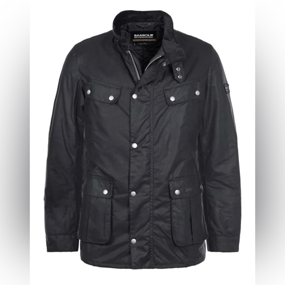 MEN’S BARBOUR INTERNATIONAL DUKE WAX JACKET SAGE COLOR MEDIUM SIZE